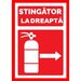 Placuta pentru stingator cu sageata la dreapta